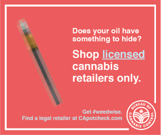 Digital Ad text: Does your oil have something to hide?  Shop licensed cannabis retailers only.  get 