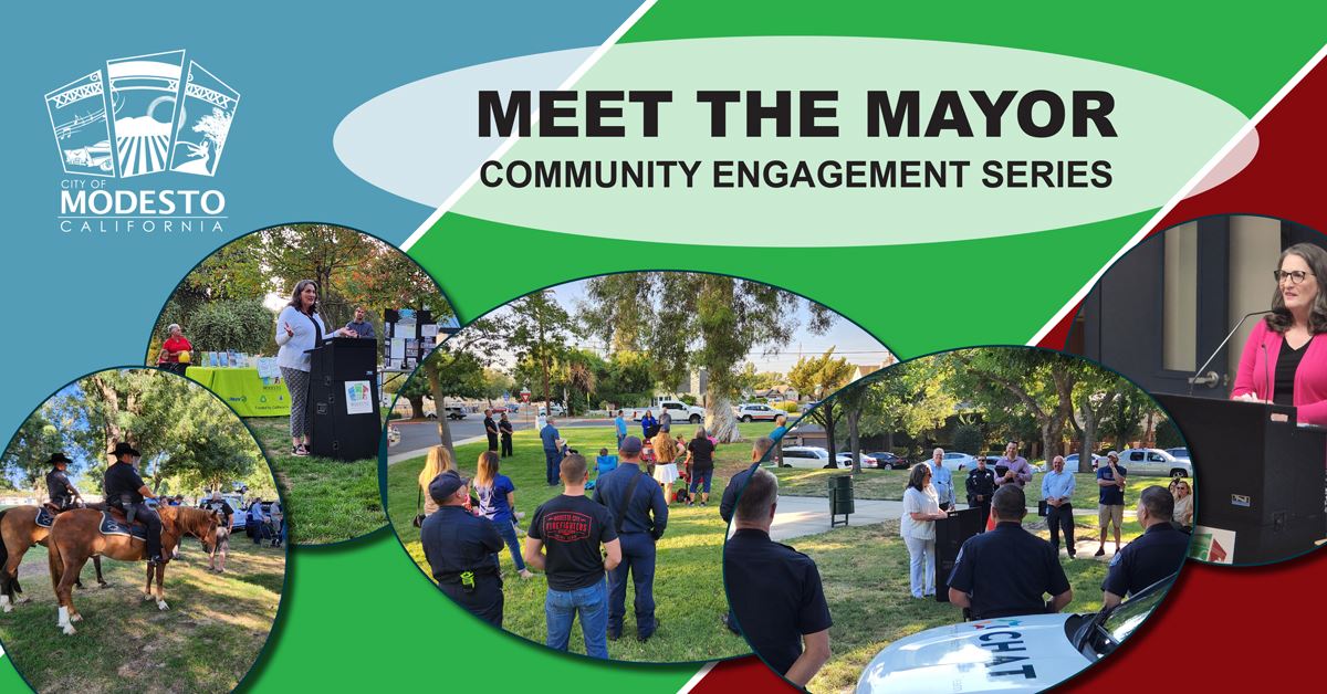 5 pictures of residents gathering at city parks to meet the mayor