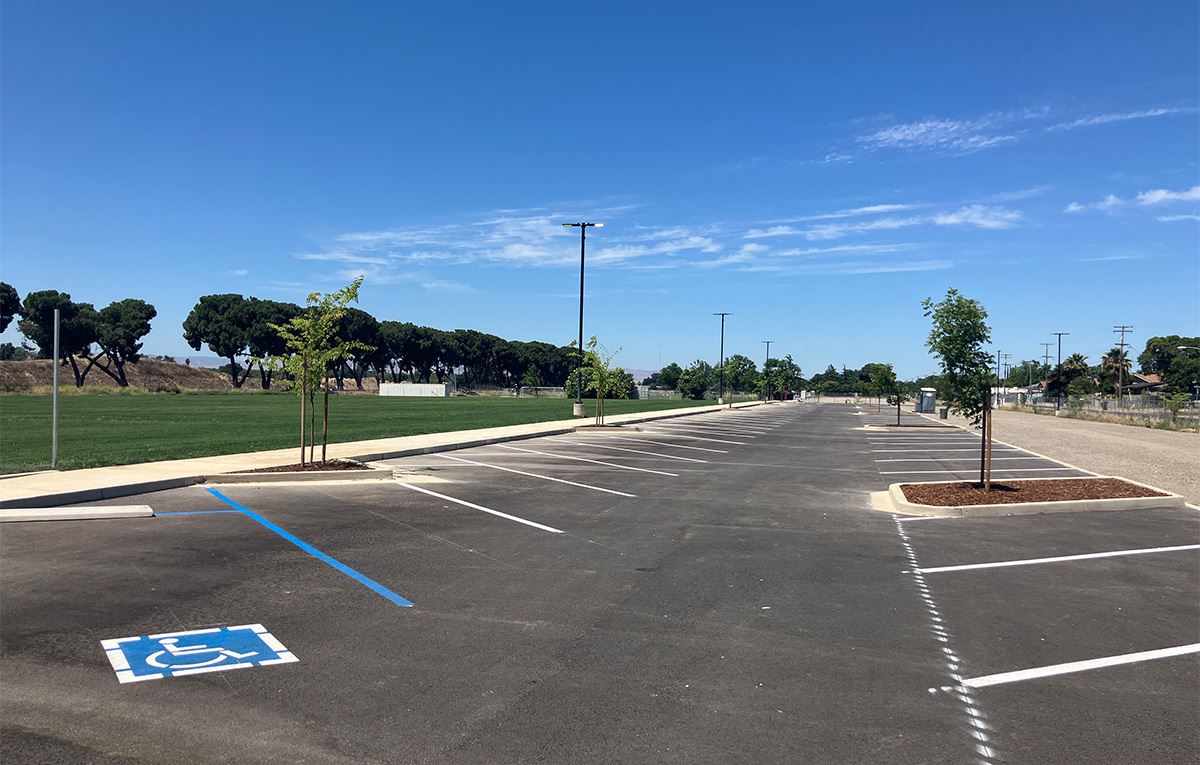 Image of Parking Lot with Soccer Fields in the background