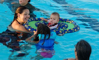 Family in Pool