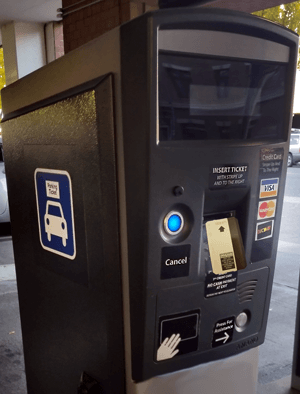 parking garage exit ticket reciptical