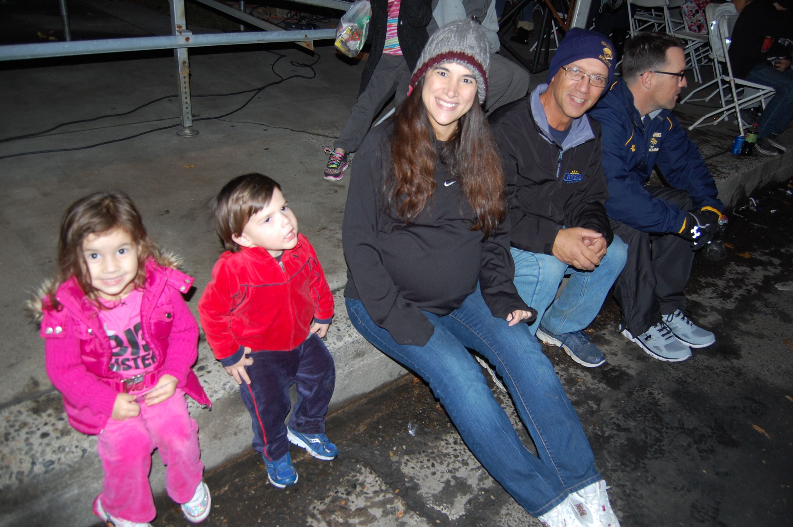 Family watching parade